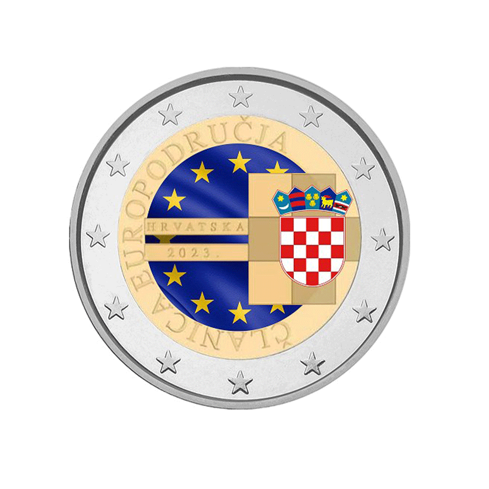 Kroatien 2023 - 2 Euro Gedenk - Einführung von Euro - farbig