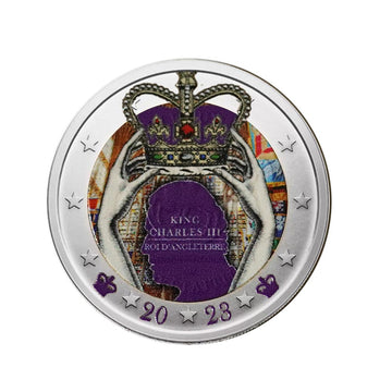 2 EURO Comemorativo - Rei Carlos III Coroação - Colorizado #5