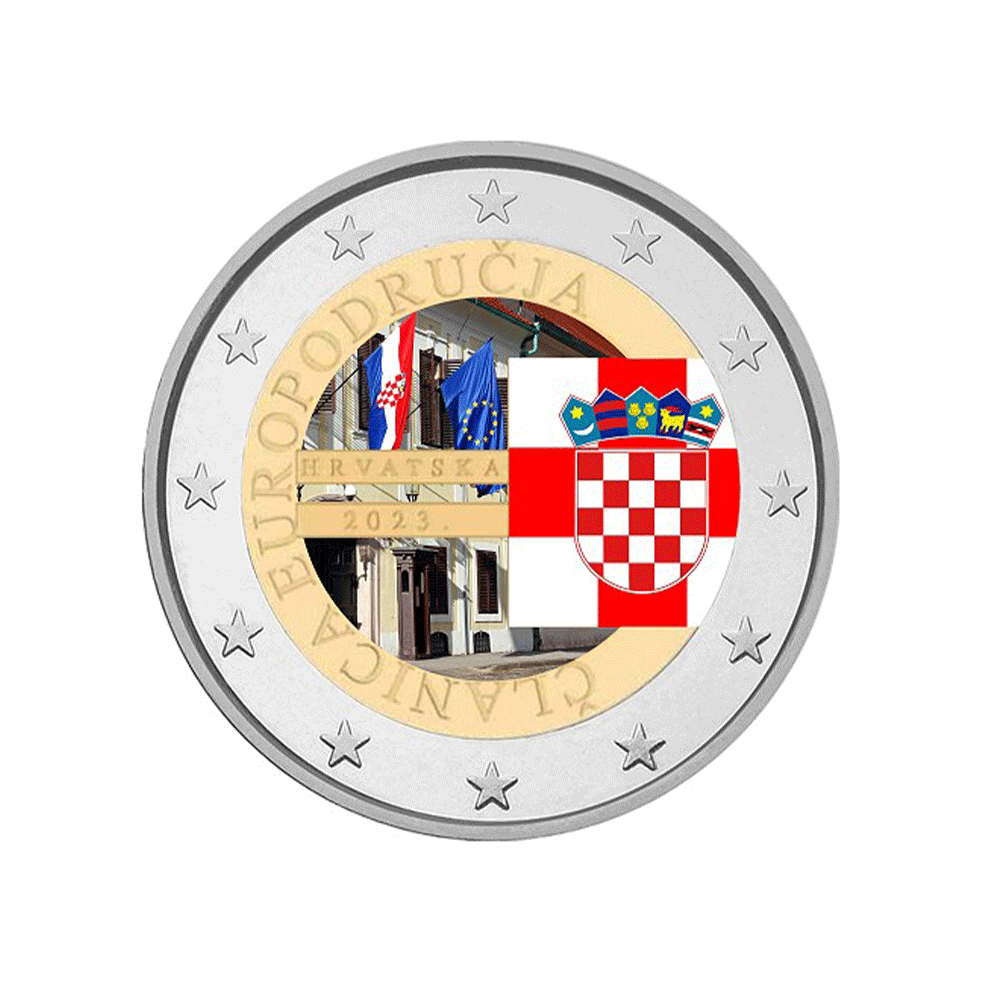 Kroatien 2023 - 2 Euro Gedenk - Einführung von Euro - farbig