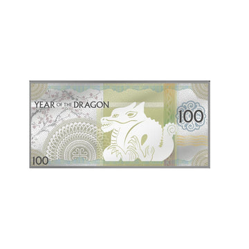 GRAND DRAGON - Billet de 100 Togrog 5 g Argent - BE 2024