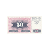 Bosnie-Herzégovine - Billet de 50 Dinars - 1992