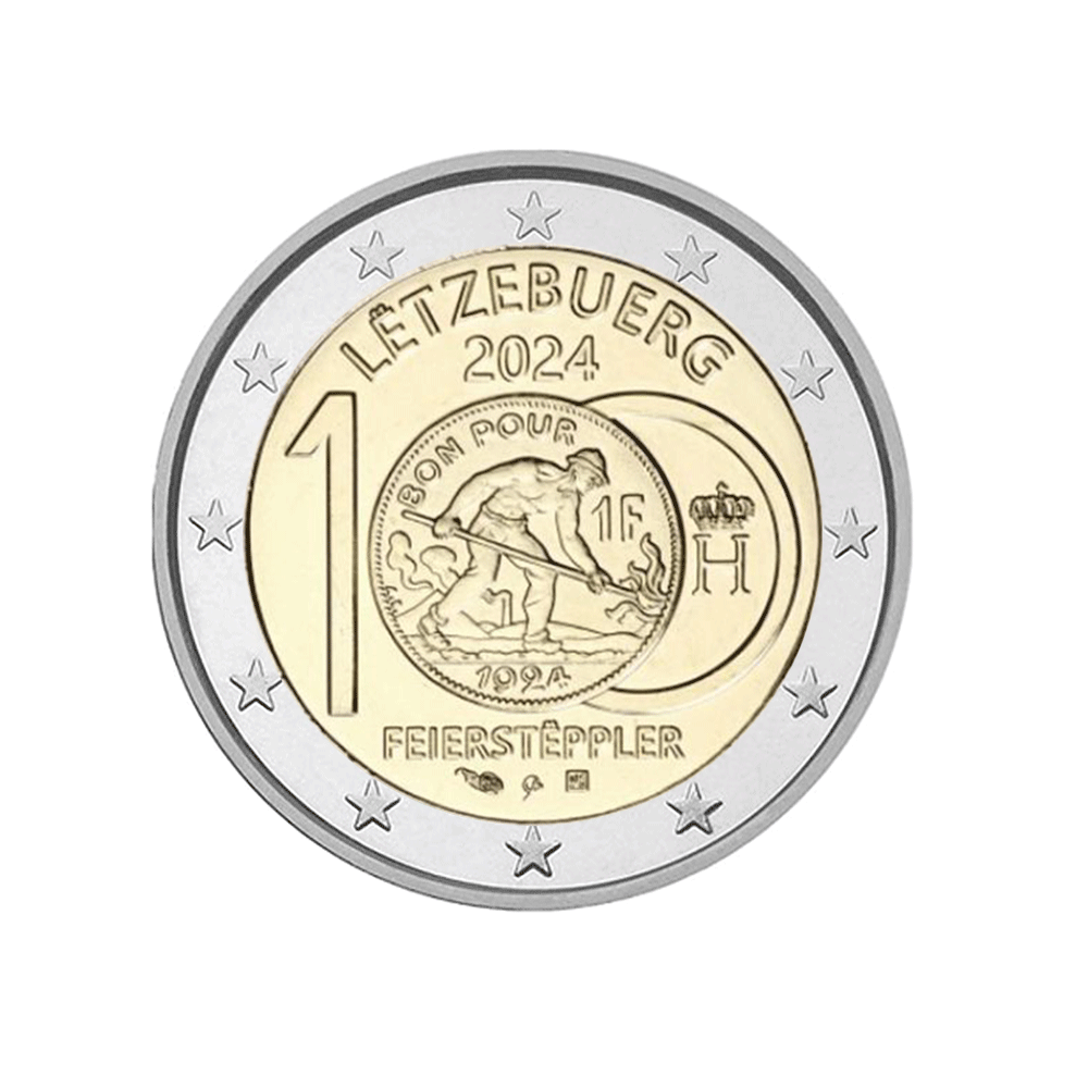Luxembourg 2024 - 2 Euro Coincard - 100 years of the introduction of parts in Luxembourg francs representing the "feierstëppler"