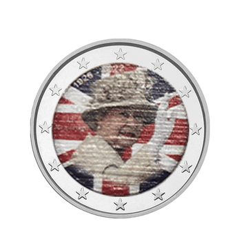 Sa Majesté la Reine Elizabeth II - 2 Euro Commémorative - Colorisée