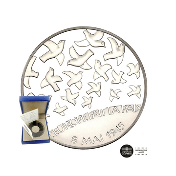 60e anniversaire de la fin de la Seconde Guerre Mondiale - Monnaie de 1,50€ Argent - BE 2005
