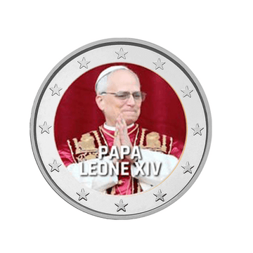 Pape Léon XIV - 2 Euro Commémorative - Colorisée