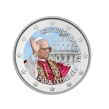 Pape Leon XIV - 2 Euro Commémorative - Colorisée #7