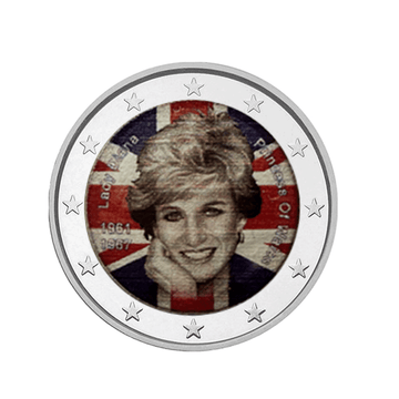 Lady Di - 2 Euro Commémorative - Colorisée