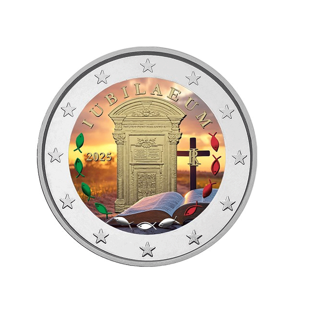 Italie 2025 - 2 Euro Commémorative - Jubilé 2025 - Colorisée (Variantes disponibles)