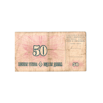 Bosnie-Herzégovine - Billet de 50 Dinars - 1994