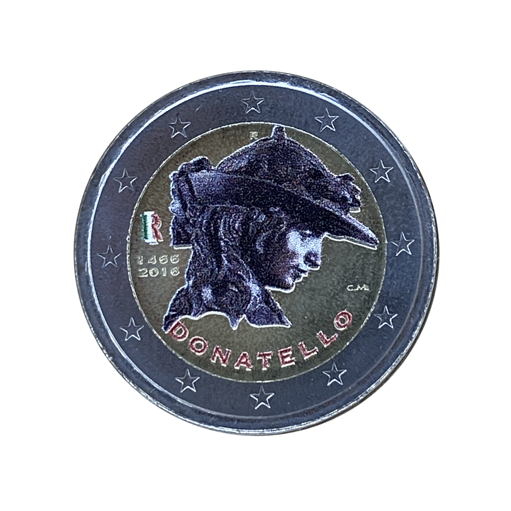 Italie 2016 - 2 Euros Commémorative -Donatello - Colorisée