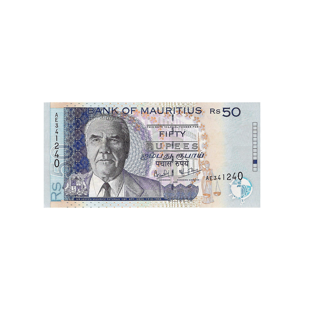 Maurice - Billet de 50 Roupies - 1999-2009 | pieces-et-monnaies.com