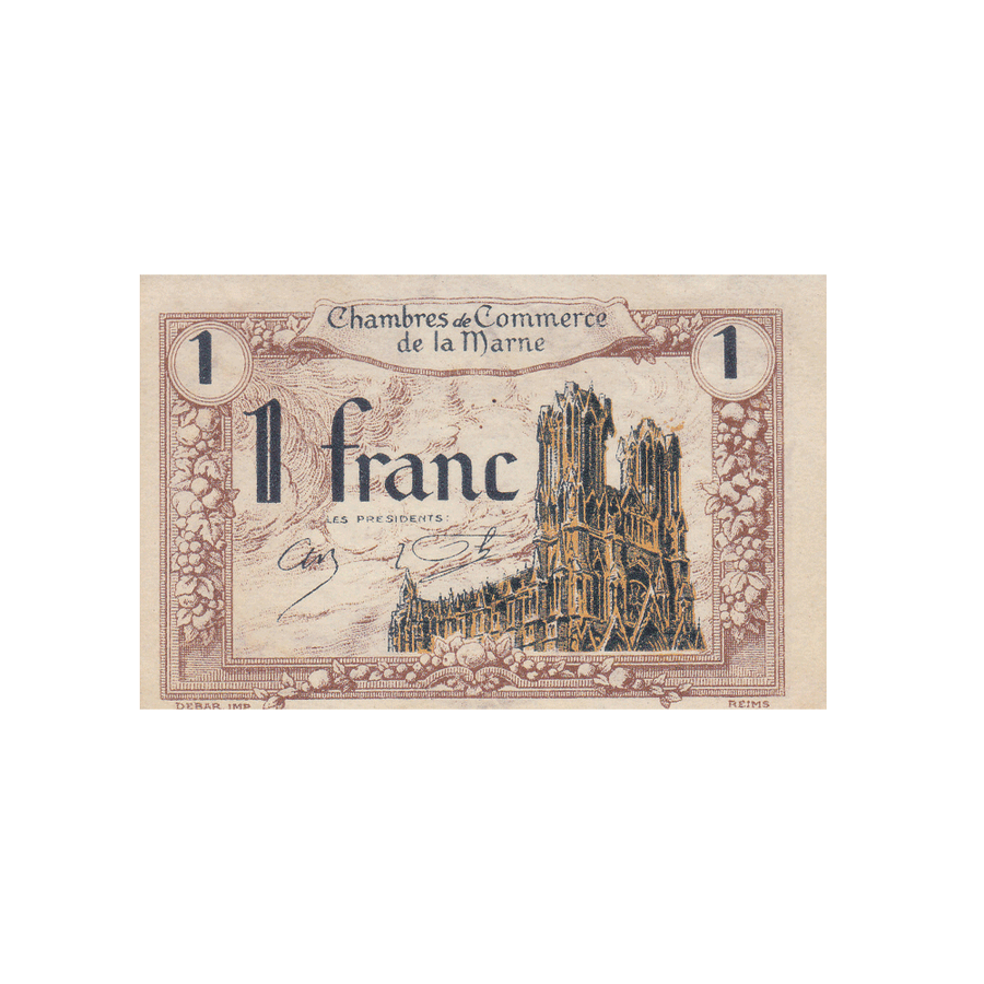 France - Billet de 1 Franc - Chambre de Commerce de la Marne - 1920