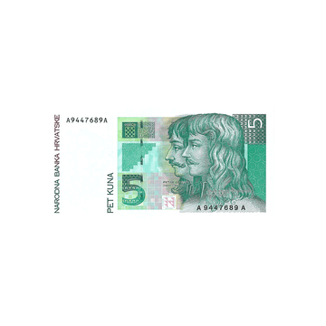 Croatie - Billet de 5 Kuna - 1993
