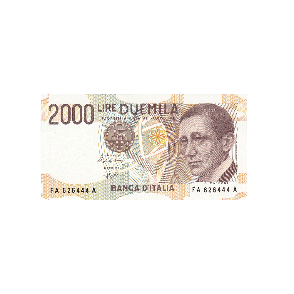 Italie - Billet de 2000 Lires - Marconi - 1990-1992