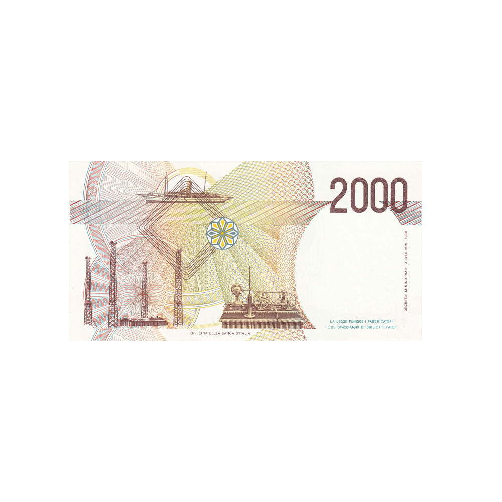 Italie - Billet de 2000 Lires - Marconi - 1990-1992