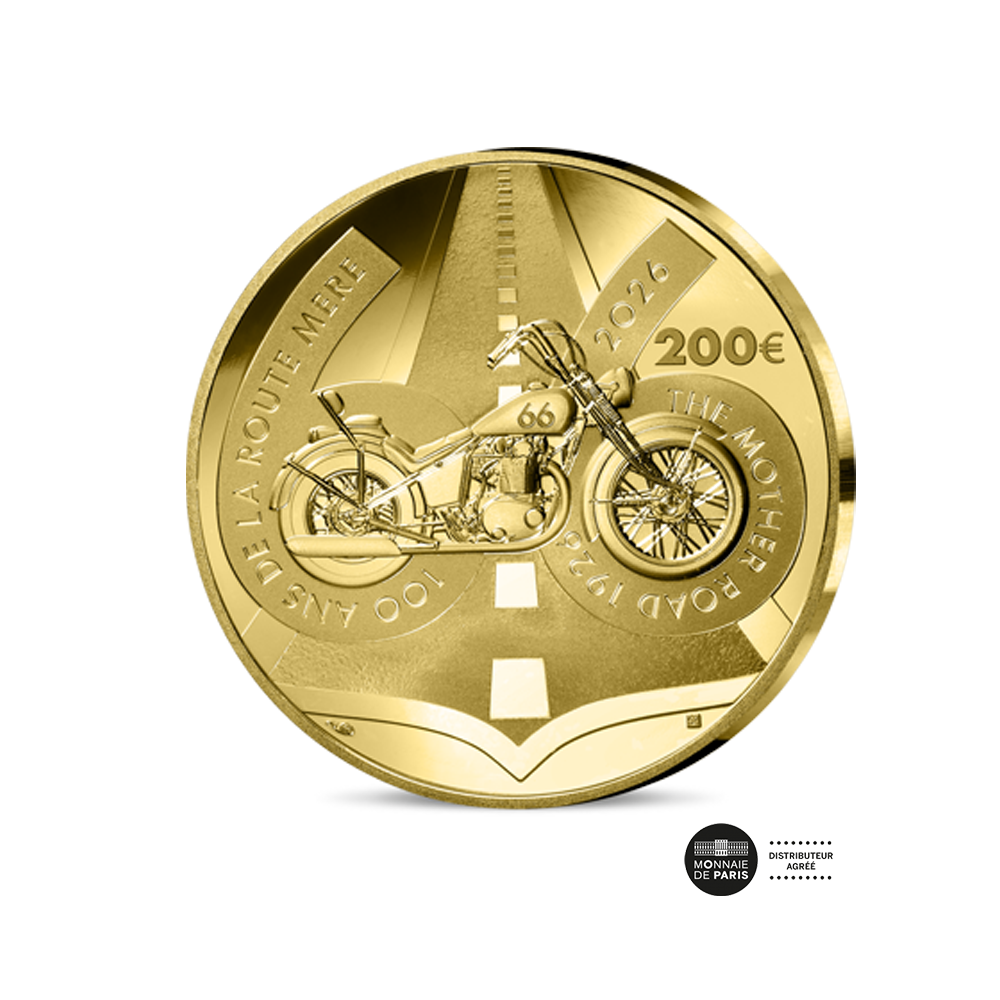 ⁣⁢Route 66 - 200 Euro 1 Oz Gold Coin - Proof 2026⁤⁣