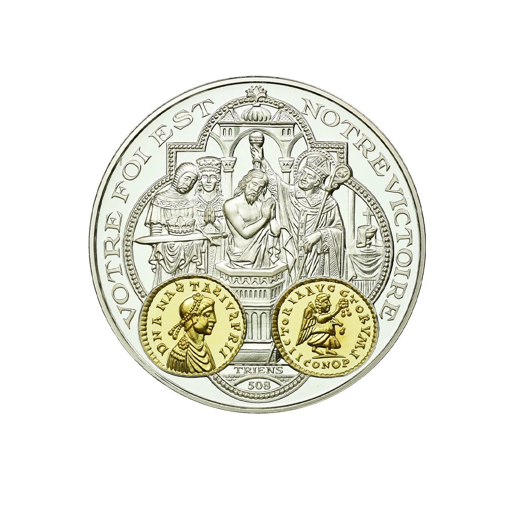 Frappe en Argent pur - 2000 ans d'histoire monétaire française - Le Triens de Clovis - 508