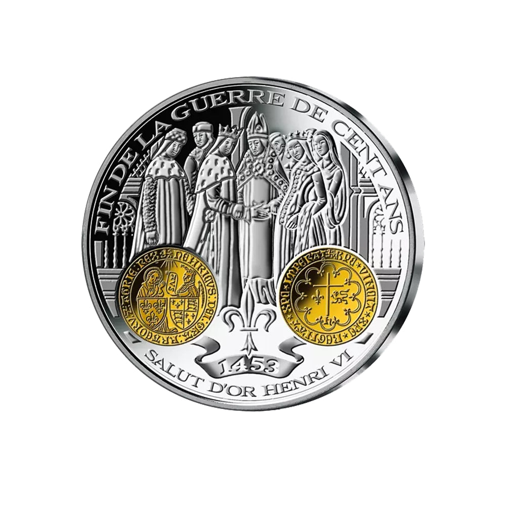 Frappe en Argent pur - 2000 ans d'histoire monétaire française - Salut d'Or Henri VI - 1453