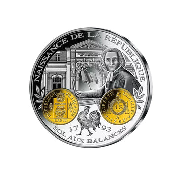 Frappe en Argent pur - 2000 ans d'histoire monétaire française - Sol Aux Balances - Convention 1793