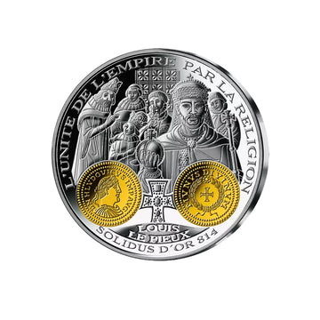 Frappe en Argent pur - 2000 ans d'histoire monétaire française - Solidus d'Or Louis Le Pieux