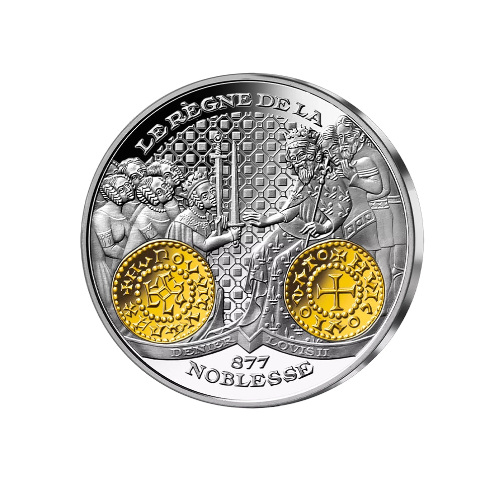 Frappe en Argent pur - 2000 ans d'histoire monétaire française - Denier Louis II le Bègue - 877