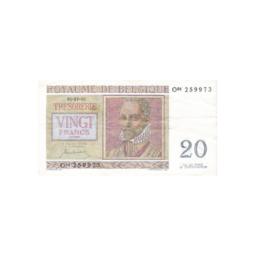 Belgique - Billet de 20 Francs - 1950/56
