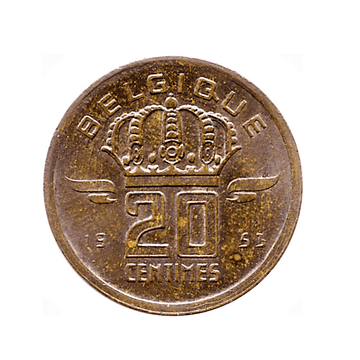 20 centimes - Mineur - Belgique - 1953-1963