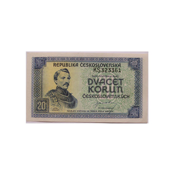 République Tchèque - Billet de 20 Couronnes - 1945