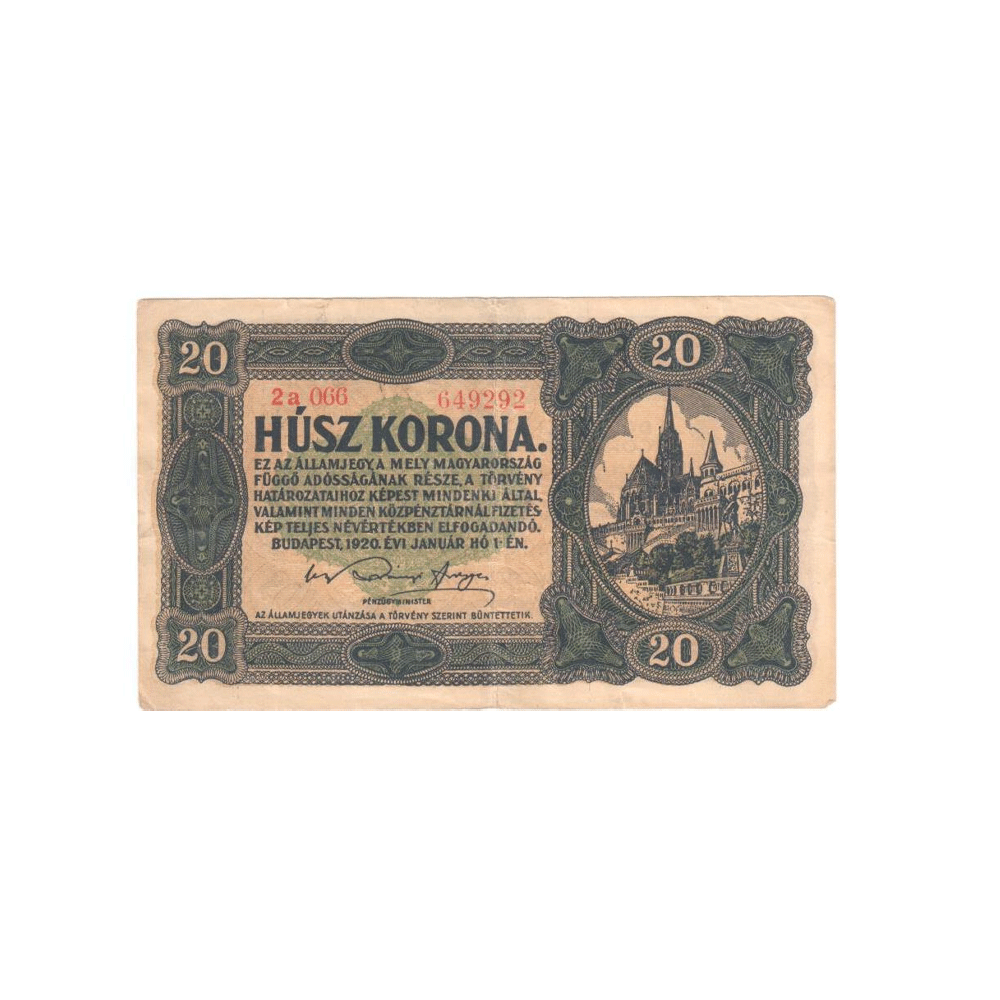Hongrie - Billet de 20 Couronnes - 1920