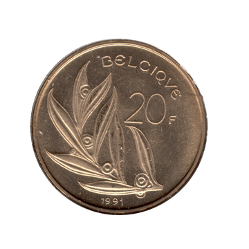 20 francs - Baudouin Ier - Belgique - 1980-1993