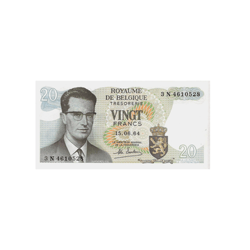 Belgique - Billet de 20 Francs Baudouin Ier - 1964
