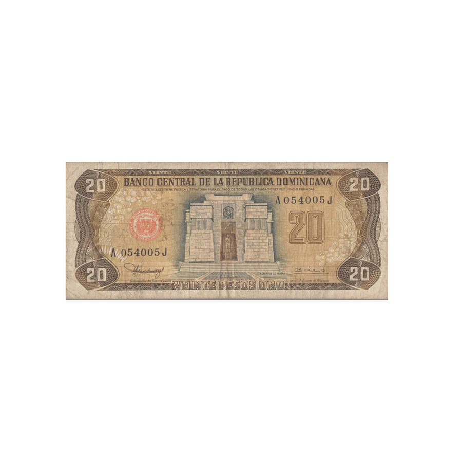 République Dominicaine - Billet de 20 Pesos d'Or - 1978-1988