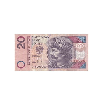 Polônia - 20 bilhete de Zlotych - 1994