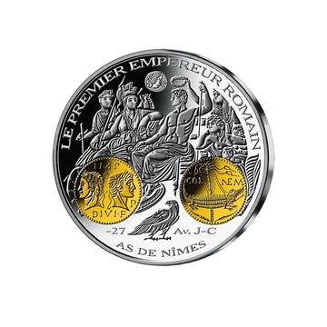 Frappe en Argent pur - 2000 ans d'histoire monétaire française - As de Nîmes-Auguste - 27 av.JC