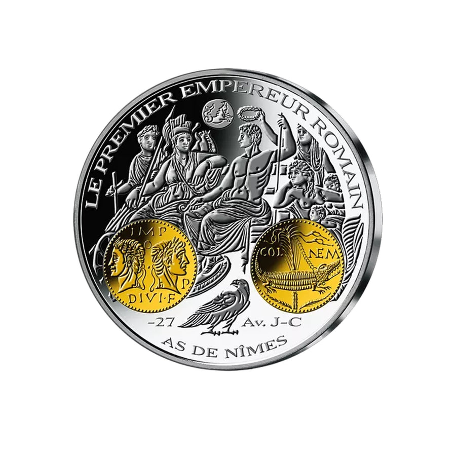 Frappe en Argent pur - 2000 ans d'histoire monétaire française - As de Nîmes-Auguste - 27 av.JC