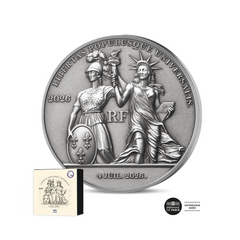 Indépendance des Etats-Unis - Monnaie de 25 Euros Argent 2 Oz - Haut-Relief Antique 2026