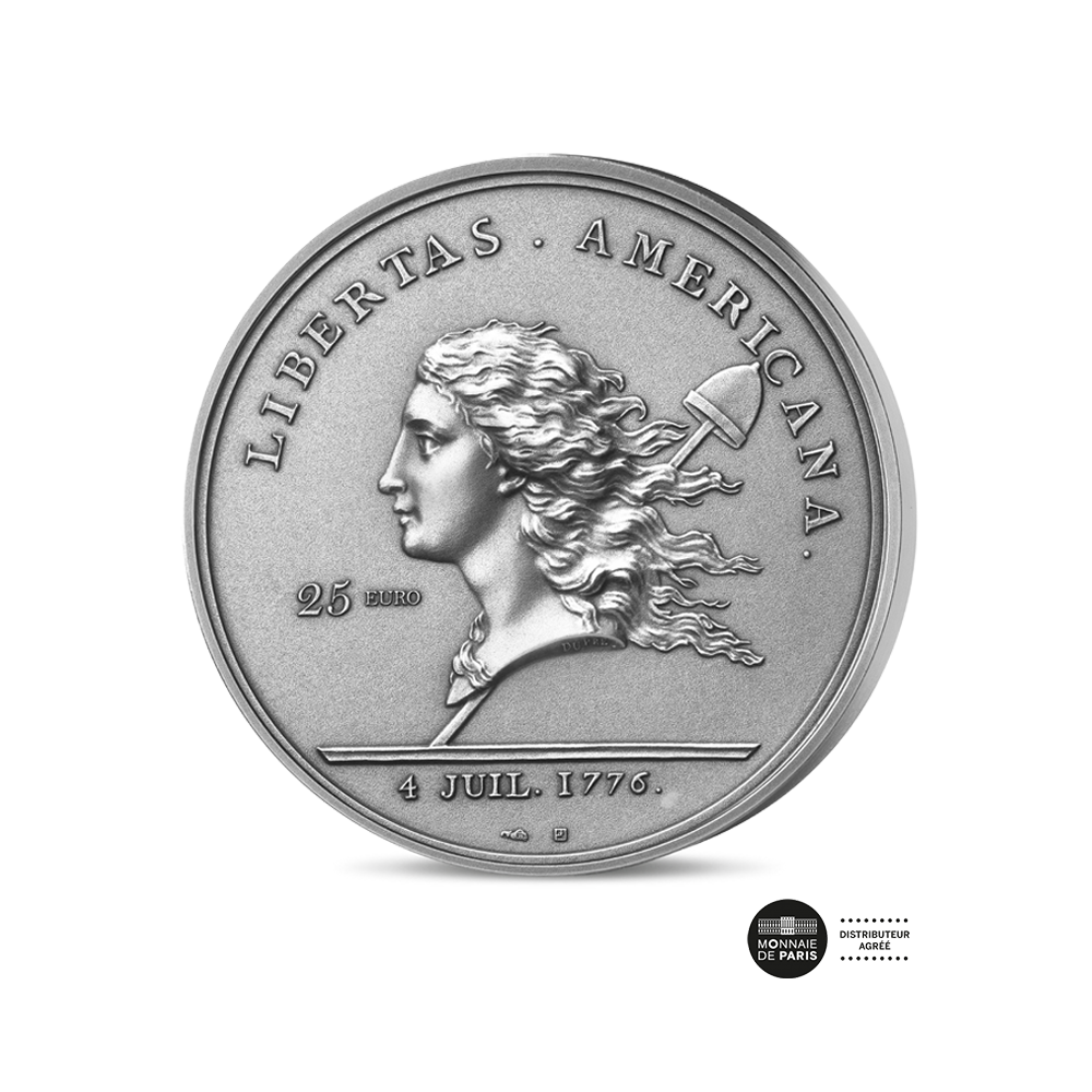 Indépendance des Etats-Unis - Monnaie de 25 Euros Argent 2 Oz - Haut-Relief Antique 2026