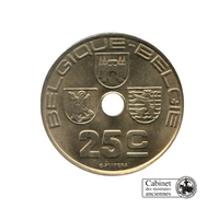 25 centimes - Léopold III - Belgique - 1938-1939