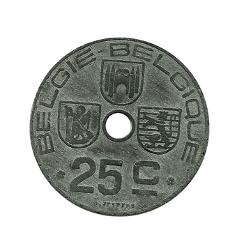 25 centimes - Léopold III - Belgique - 1942-1946