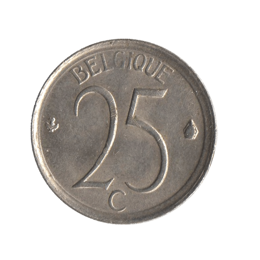 25 centimes - Baudouin Ier - Belgique - 1964-1975