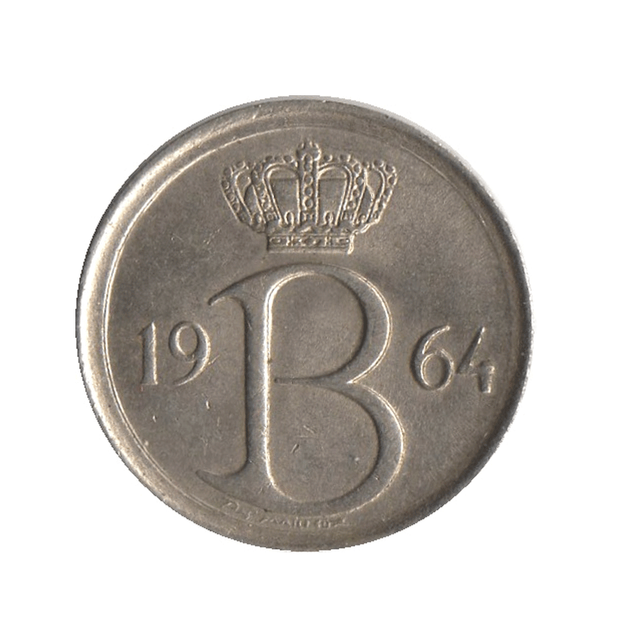 25 centimes - Baudouin Ier - Belgique - 1964-1975