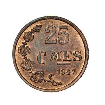25 centimes - Charlotte - Luxembourg - 1946-1947