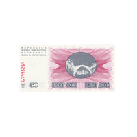 Bosnie-Herzégovine - Billet de 50 Dinars - 1992