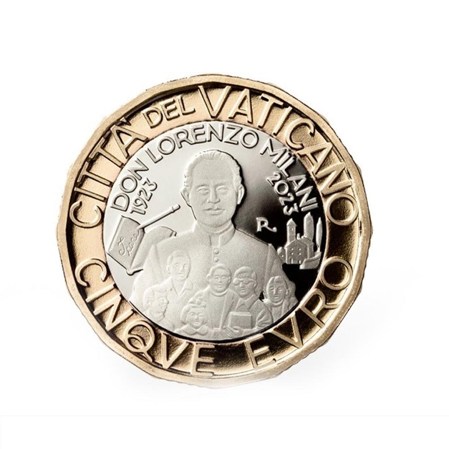 Vatican 2023 - 100ème anniversaire de la naissance de Don Lorenzo Milani - Monnaie de 5€ - BE