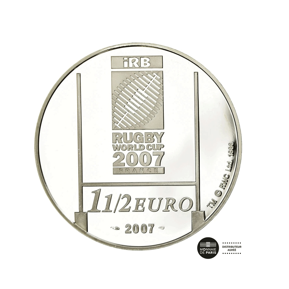 Rugby collection - Coupe du Monde - Monnaie de 1,50€ Argent - BU 2007