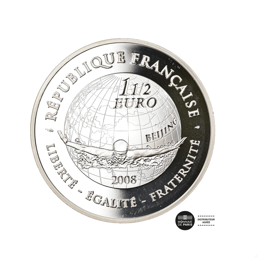 Jeux d'été - Natation - Monnaie de 1,50€ Argent - BE 2008