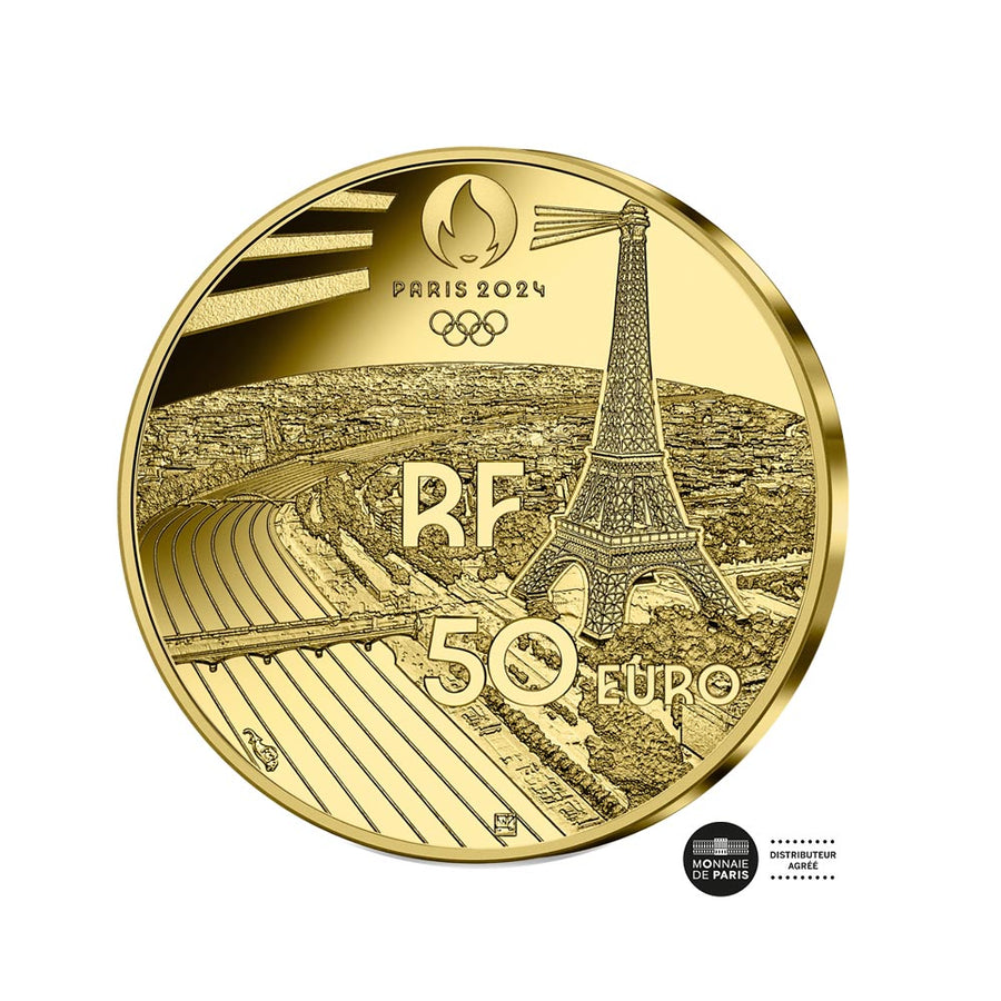 Jeux Olympiques de Paris 2024 - Les Invalides - Monnaie de 50€ Or 1/4 Oz - BE 2023