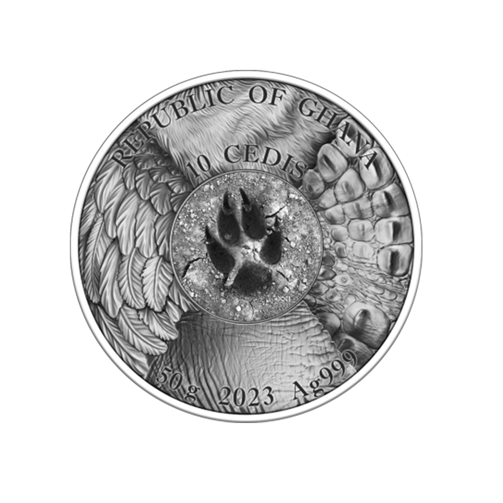 Caçando no Wild - águia - Monnaie de 10 Cedis Argant - acabamento antigo