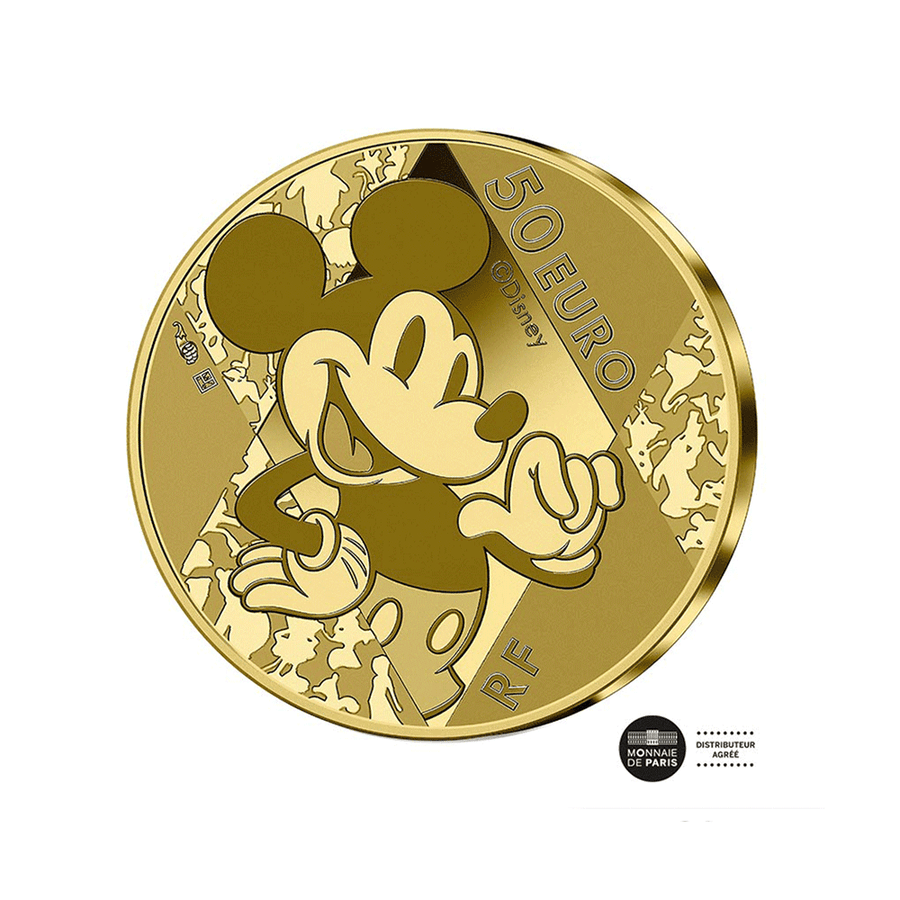 Le Centenaire de Disney - Monnaie de 50€ Or 1/4 Oz - BE 2023