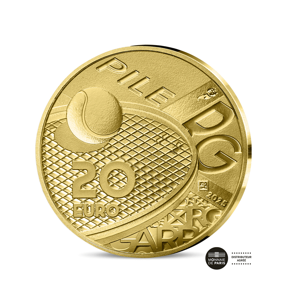 Roland Garros - Monnaie de 20€ Or 1/10 Oz - BE 2025